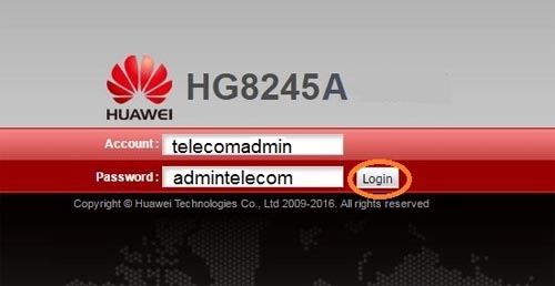 Веб-меню Huawei HG8245A 